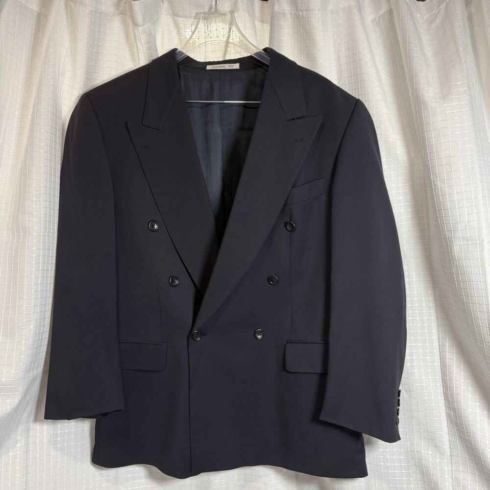 Hugo Boss Blazer Al Capone Chicago Mens 42R Blue Wool Dark Academia Preppy